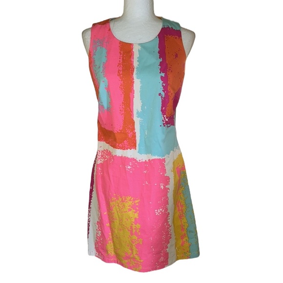 JB by Julie Brown Abstract Print Sleeveless Mini Shift  Slip Dress - 6 - Picture 3 of 13